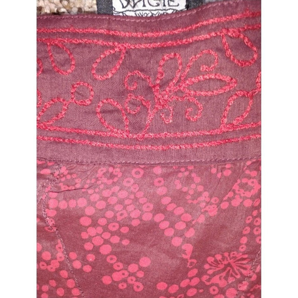 NWOT Angie Wine Berry Cotton Boho Cottagecore Prairie Festival Whimsigotht M - Picture 2 of 5